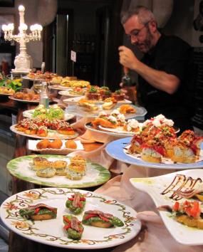 Tapas selection at the bar 'Bergara'