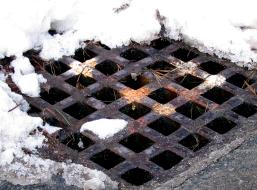 One of the storm drains
