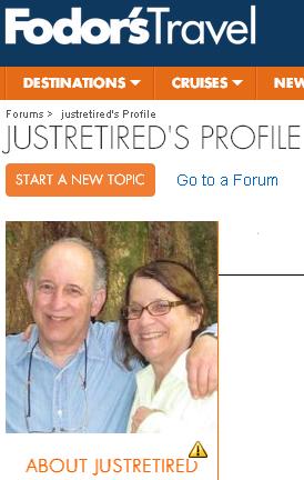 Screen shot: our Fodor's 'Profile Page'
