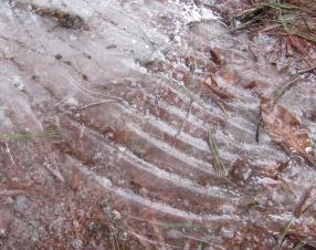 Ice patch with rippled surface