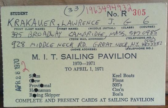 My sailing card