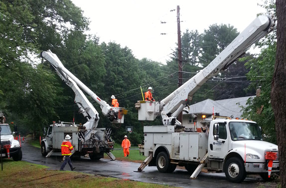 NStar crews at work, with 2 bucket trucks