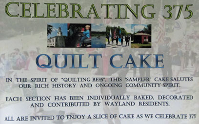 Sign describing a cake with multiple individually baked sections