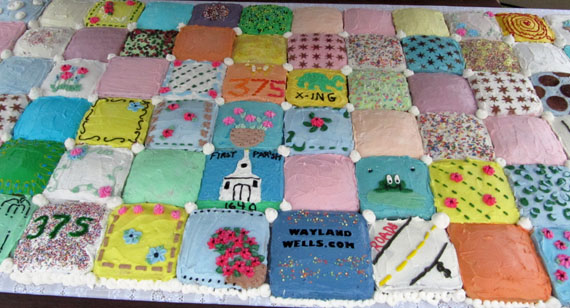 Array of square cakes