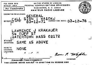 My ham radio license