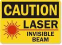 A laser warning sign