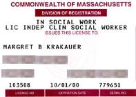 Margie's Social Work license