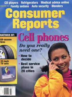 Cover, Consumer Reports magazine, February, 1997 (click to enlarge)