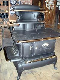 A wood-burning kitchen stove - click to enlarge