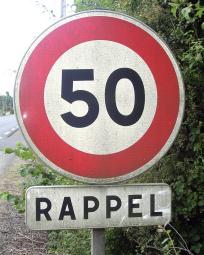 Speed limit sign with Rappel